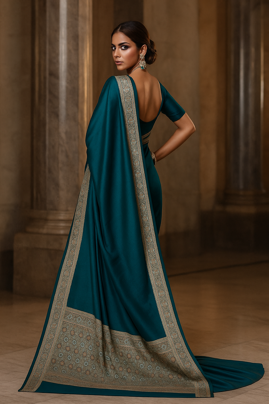 Malai Silk Saree with Banarasi Silk Blouse" clearly states both fabrics