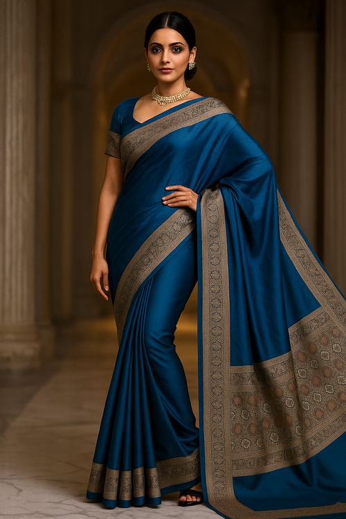 "Malai Silk Saree with Banarasi Silk Blouse" clearly states both fabrics.