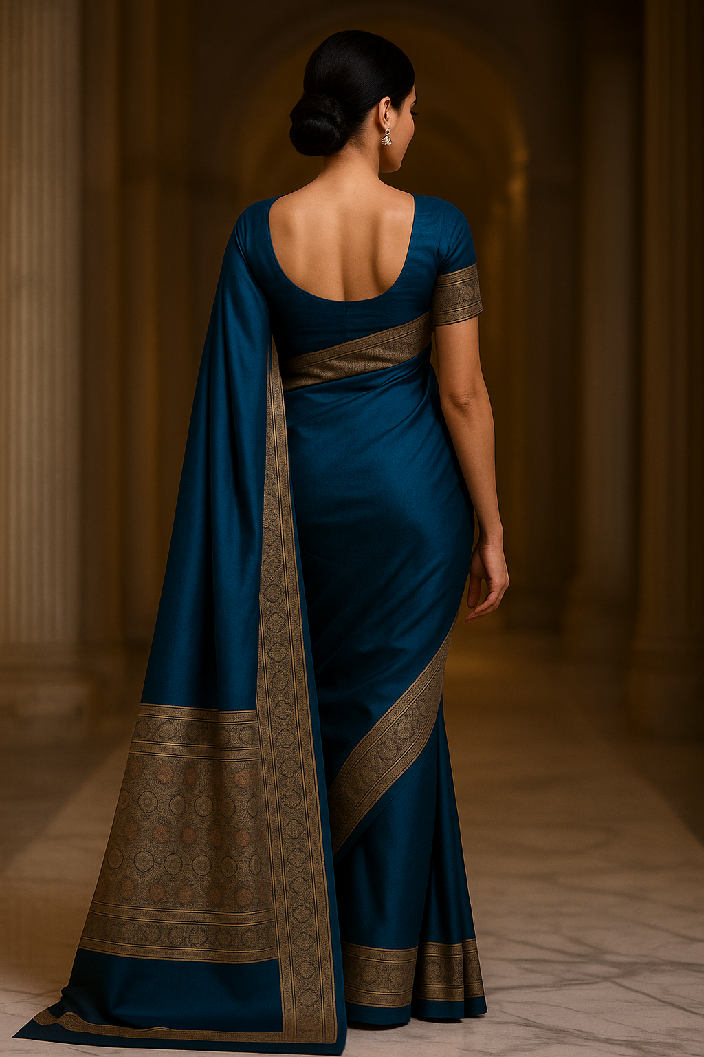 "Malai Silk Saree with Banarasi Silk Blouse" clearly states both fabrics.