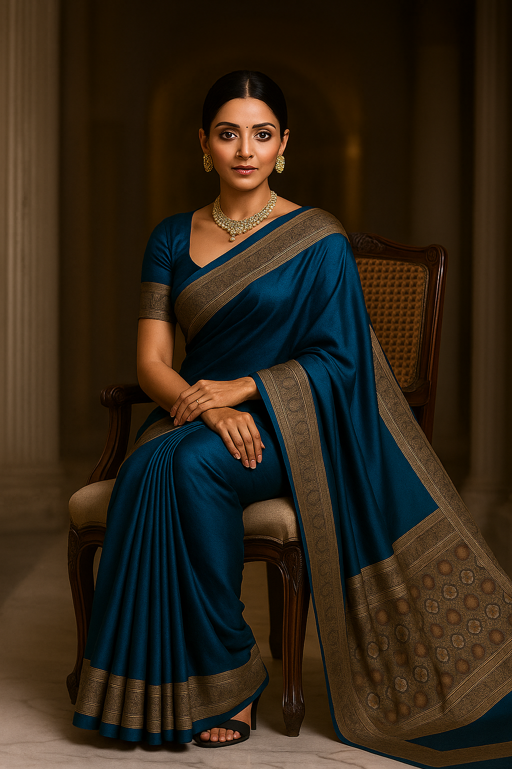 "Malai Silk Saree with Banarasi Silk Blouse" clearly states both fabrics.