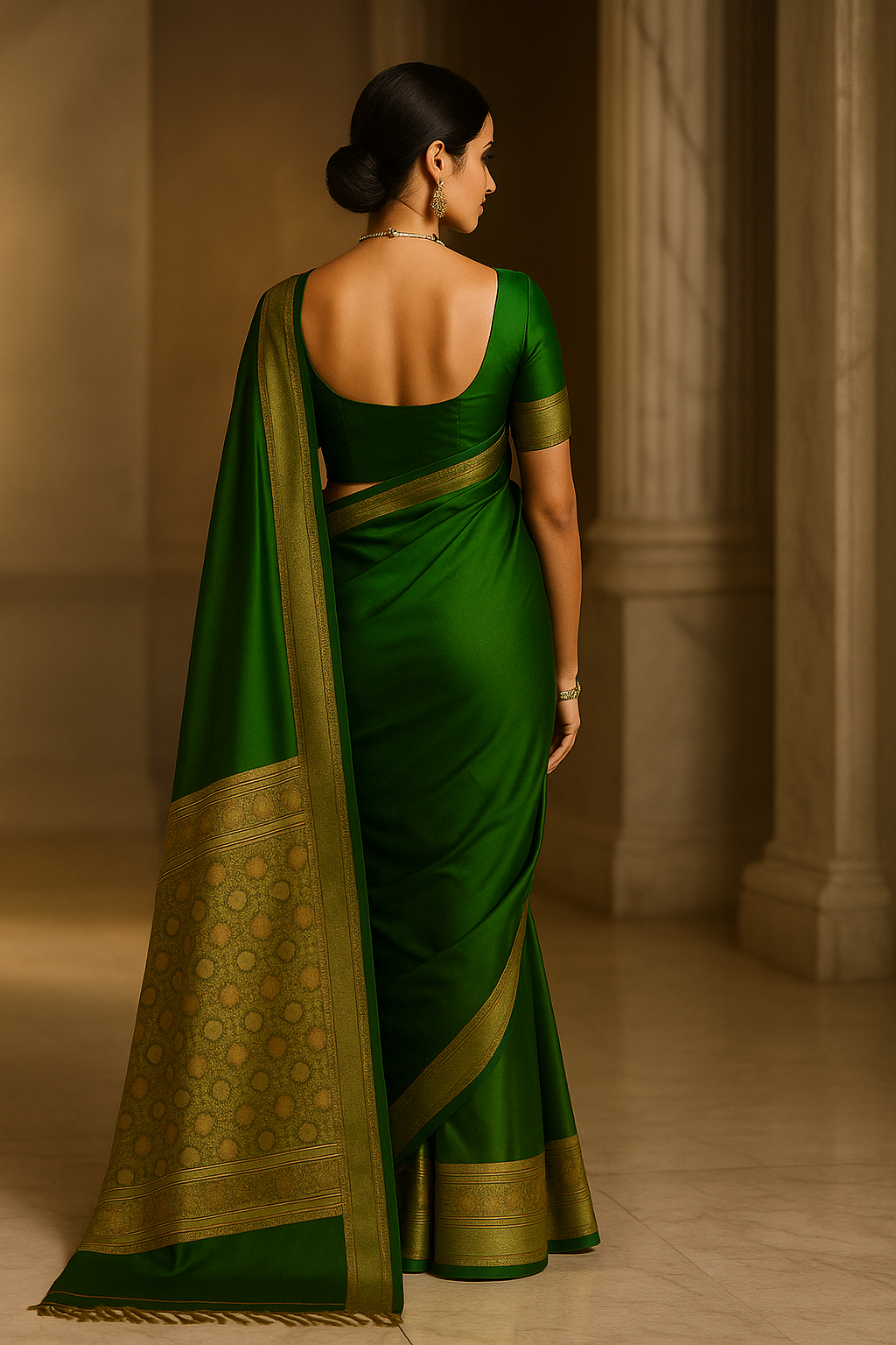 Malai Silk Gadwal Saree with Banarasi Silk