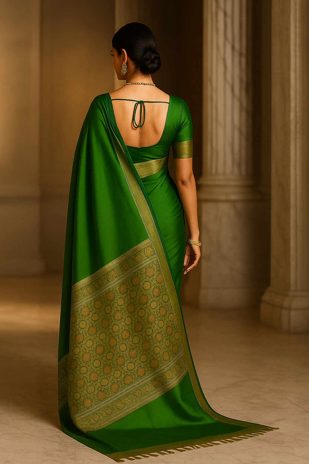 Malai Silk Gadwal Saree with Banarasi Silk