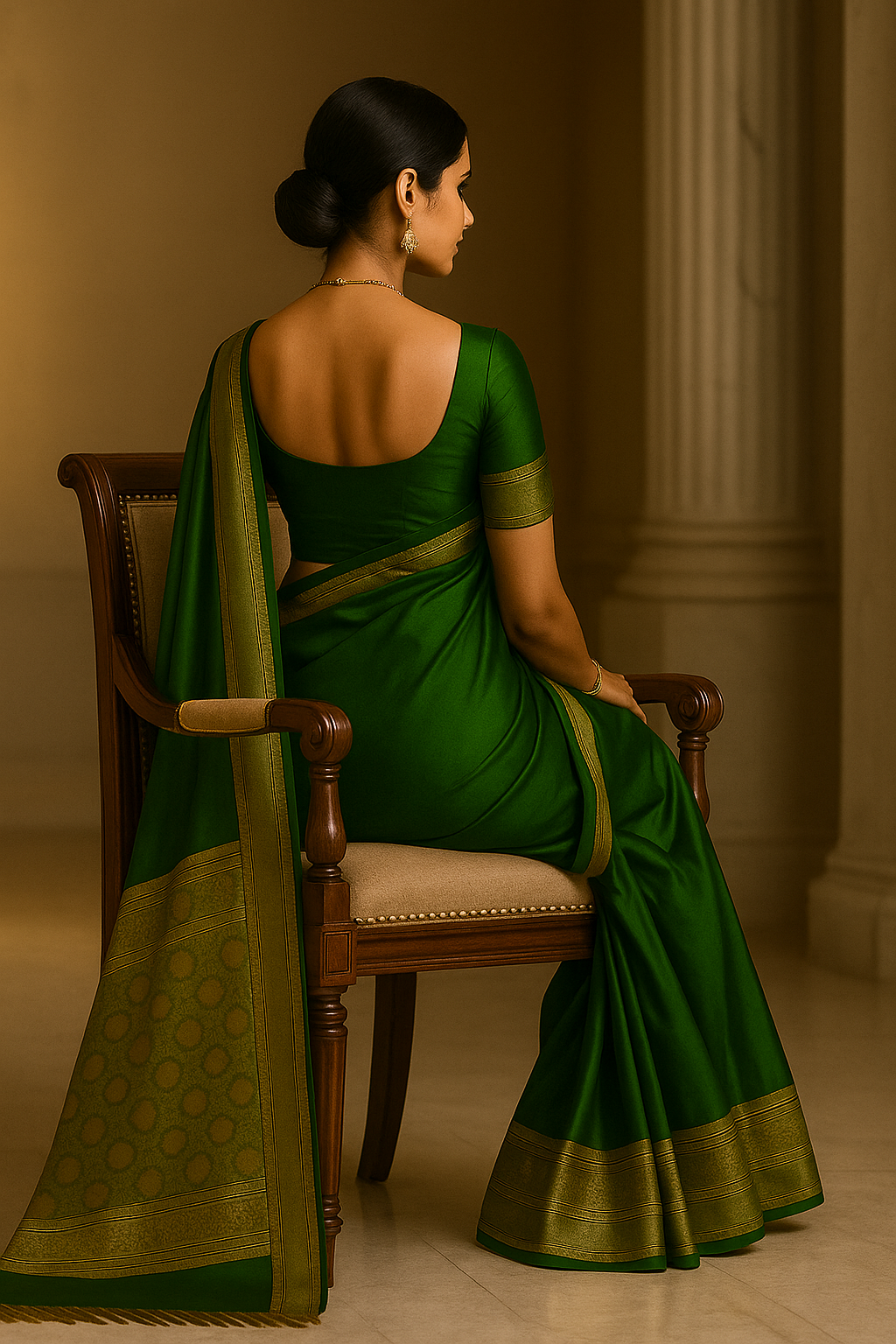 Malai Silk Gadwal Saree with Banarasi Silk