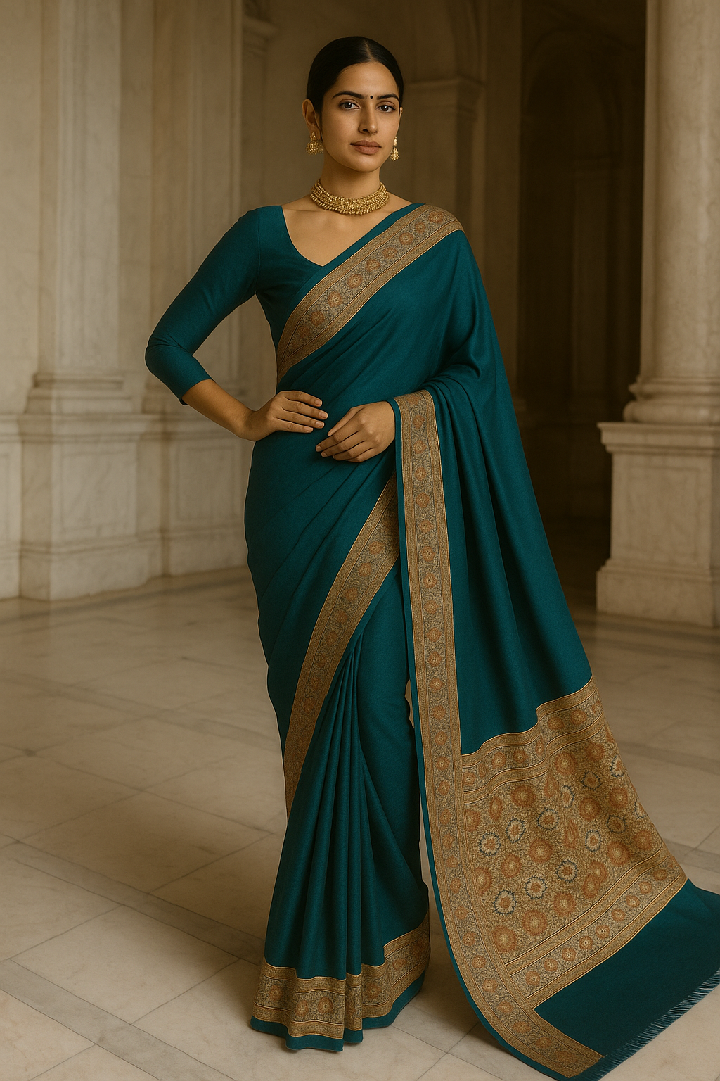 Malai Silk Saree with Banarasi Silk Blouse" clearly states both fabrics