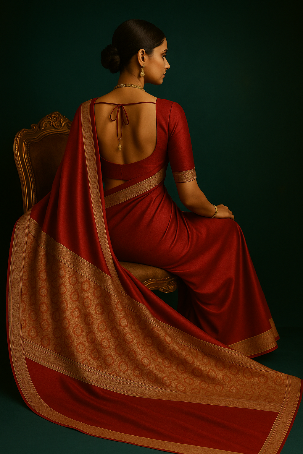 Gadwal Red Soft Silk Saree with Running Blouse