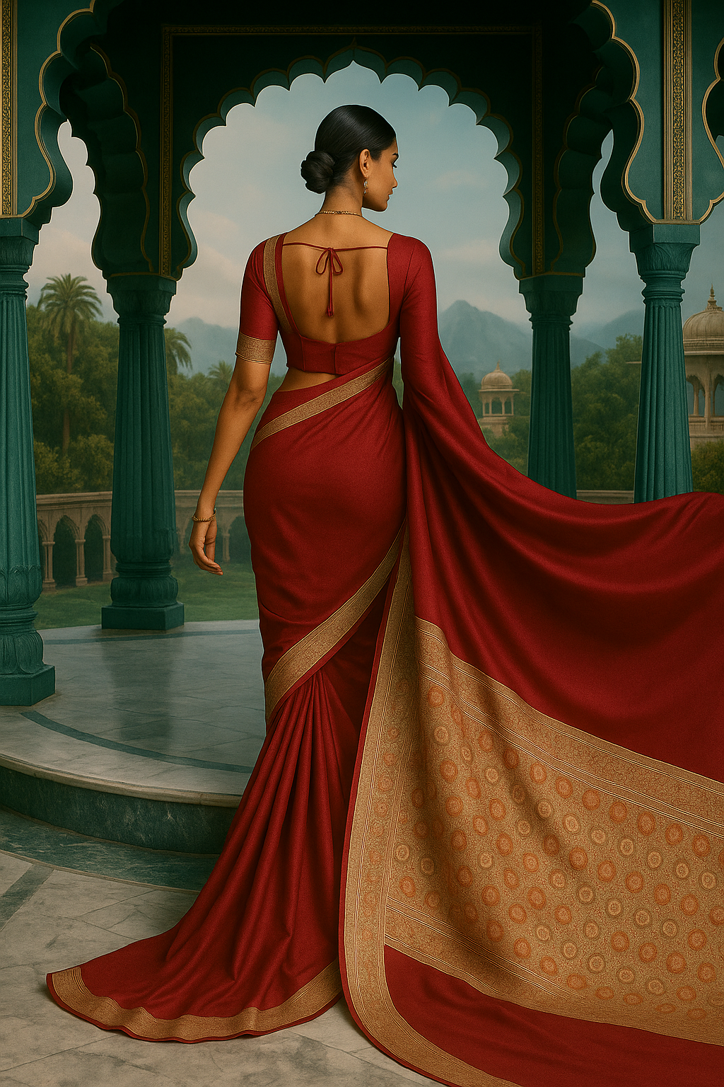 Gadwal Red Soft Silk Saree with Running Blouse