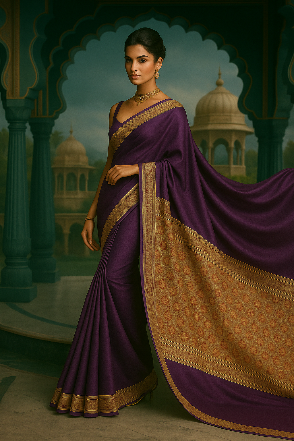 Malai Silk Saree with Banarasi Silk Blouse" clearly states both fabrics